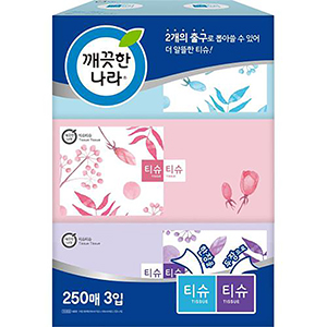 깨끗한나라 미용티슈 SFT-BAA0007A티슈 250매